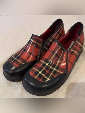 Sperry Top-Sider Pelican Waterproof Rubber Plaid Slip-On Rain Shoes